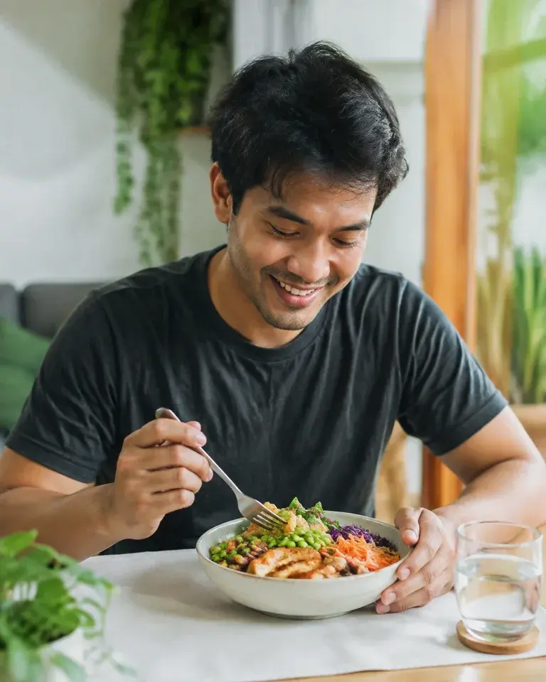 Kebiasaan makan yang dijalani dengan tenang